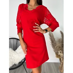 Sukienka Modnakiecka.pl prosta elegancka z długim rękawem mini  - zdjęcie produktu