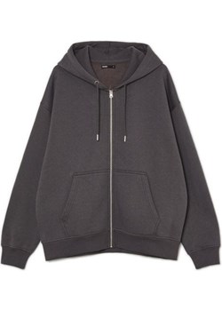 Cropp - Rozpinana szara bluza z kapturem - szary Cropp Cropp - kod rabatowy