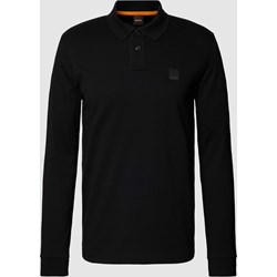 T-shirt męski czarny BOSS HUGO z długim rękawem  - zdjęcie produktu