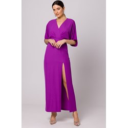 Makover sukienka fioletowa z długim rękawem maxi  - zdjęcie produktu