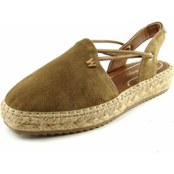 Wrangler espadryle damskie na lato bez zapięcia zielone zamszowe na platformie  - zdjęcie produktu