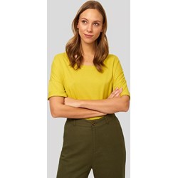 Bluzka damska Greenpoint żółta casualowa z krótkimi rękawami  - zdjęcie produktu