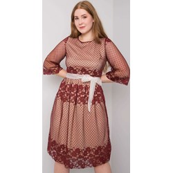 Sukienka mini w groszki dla puszystych wiosenna  - zdjęcie produktu