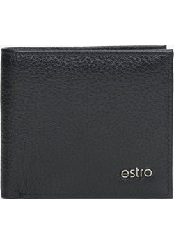 Estro: Kompaktowy portfel męski ze skóry naturalnej w kolorze czarnym Estro Estro - kod rabatowy