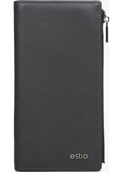 Estro: Duży portfel męski ze skóry naturalnej w kolorze czarnym Estro Estro - kod rabatowy