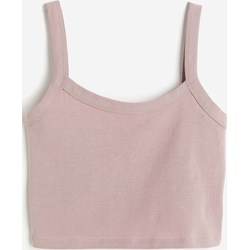 Bluzka damska H & M różowa jerseyowa z okrągłym dekoltem casual  - zdjęcie produktu