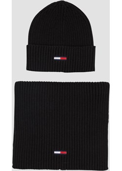TOMMY JEANS Zestaw czarna czapka i szalik Tommy Jeans outfit.pl - kod rabatowy