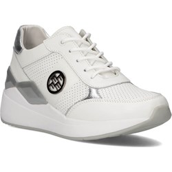 Buty sportowe damskie Filippo sneakersy na platformie białe skórzane sznurowane  - zdjęcie produktu