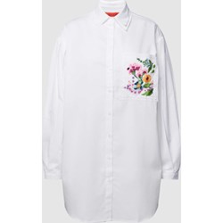 Koszula damska Max & Co. w kwiaty z kołnierzykiem biała  - zdjęcie produktu