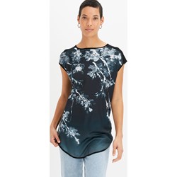 Bonprix bluzka damska z krótkimi rękawami casual z okrągłym dekoltem w kwiaty  - zdjęcie produktu