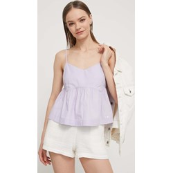 Bluzka damska Tommy Jeans bawełniana fioletowa casual  - zdjęcie produktu