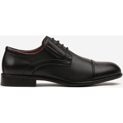 Czarne buty eleganckie męskie Born2be sznurowane  - zdjęcie produktu