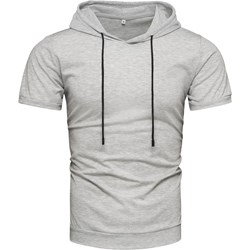 T-shirt męski Recea z bawełny szary  - zdjęcie produktu
