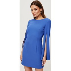 Sukienka Makover z okrągłym dekoltem niebieska dopasowana mini  - zdjęcie produktu