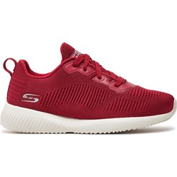 Buty sportowe damskie Skechers czerwone na wiosnę płaskie  - zdjęcie produktu