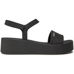 Sandały damskie Melissa z gumy czarne na koturnie z klamrą casual  - zdjęcie produktu