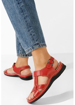 Czerwone sandały damskie skórzane Zinna Zapatos okazyjna cena Zapatos - kod rabatowy