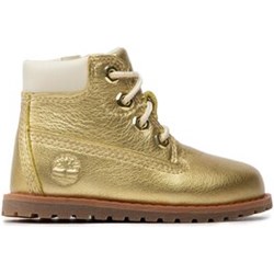Buty zimowe dziecięce złote Timberland sznurowane trapery  - zdjęcie produktu