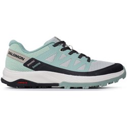 Buty trekkingowe damskie zielone Salomon płaskie wiązane sportowe  - zdjęcie produktu