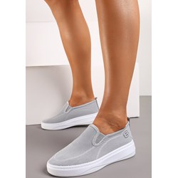 Trampki damskie Born2be płaskie z tkaniny szare casualowe  - zdjęcie produktu