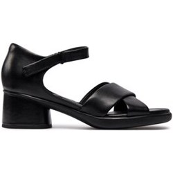 Sandały damskie czarne Ecco z klamrą eleganckie na obcasie  - zdjęcie produktu