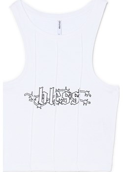 Cropp - Biały top z napisem - biały Cropp Cropp - kod rabatowy