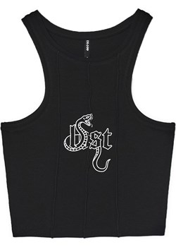 Cropp - Czarny top z napisem - czarny Cropp Cropp - kod rabatowy