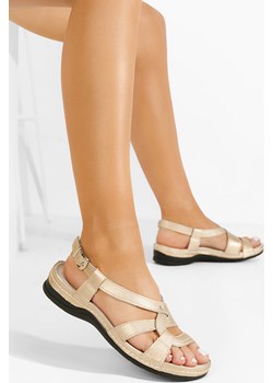 Złote sandały damskie skórzane Zinga Zapatos Zapatos wyprzedaż - kod rabatowy