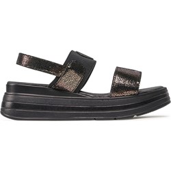 Czarne sandały damskie Lasocki casual z klamrą na średnim obcasie  - zdjęcie produktu