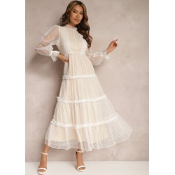 Sukienka Renee tiulowa maxi z długim rękawem  - zdjęcie produktu