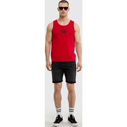 T-shirt męski BIG STAR czerwony z krótkimi rękawami z tkaniny  - zdjęcie produktu