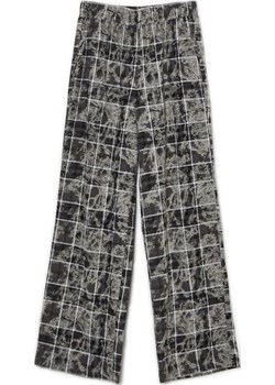 Cropp - Szare spodnie w marmurkową kratę - szary Cropp Cropp - kod rabatowy