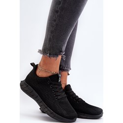 Buty sportowe damskie czarne sznurowane  - zdjęcie produktu