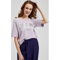 Moodo.pl bluzka damska z okrągłym dekoltem z krótkimi rękawami  - zdjęcie produktu