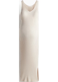 H & M - MAMA Sukienka midi z dzianiny w prążki - Beżowy H & M H&M - kod rabatowy