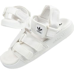 Sandały damskie Adidas białe płaskie z klamrą na lato  - zdjęcie produktu