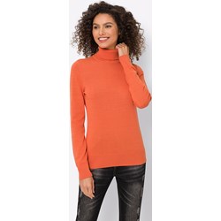 Heine sweter damski z golfem pomarańczowa casual  - zdjęcie produktu