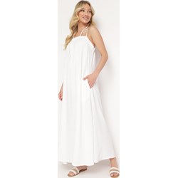 Sukienka Born2be klasyczna biała maxi letnia bez rękawów  - zdjęcie produktu