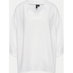 Bluzka damska Vero Moda biała w serek  - zdjęcie produktu