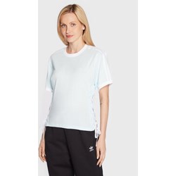 Bluzka damska Adidas na wiosnę biała z okrągłym dekoltem  - zdjęcie produktu