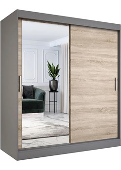 Szafa przesuwna antracyt + dąb sonoma 180 cm - Lenora 5X Elior Edinos.pl okazja - kod rabatowy