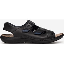 Sandały męskie Rieker na rzepy czarne casual  - zdjęcie produktu
