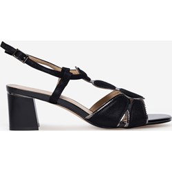 Sandały damskie czarne Lasocki na obcasie eleganckie  - zdjęcie produktu