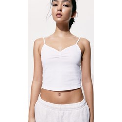 Bluzka damska H & M biała z jerseyu casual z dekoltem v  - zdjęcie produktu