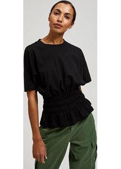 Bluzka z gumą w talii czarna Moodo.pl - kod rabatowy