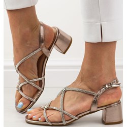 Srebrne sandały damskie Sergio Leone na słupku  - zdjęcie produktu