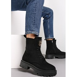 Botki Renee casualowe sznurowane z zamszu  - zdjęcie produktu