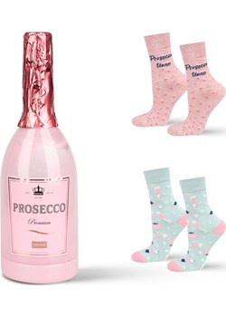Zestaw 2x Skarpetki damskie SOXO wesołe Prosecco w butelce upominek dla Niej Sklep SOXO - kod rabatowy