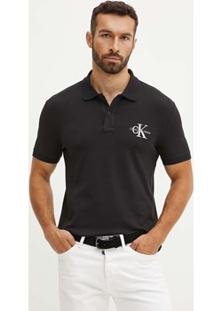 Calvin Klein Jeans polo męski kolor czarny z aplikacją J30J325664 ANSWEAR.com - kod rabatowy