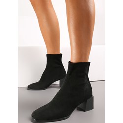 Botki Renee czarne z zamkiem eleganckie  - zdjęcie produktu